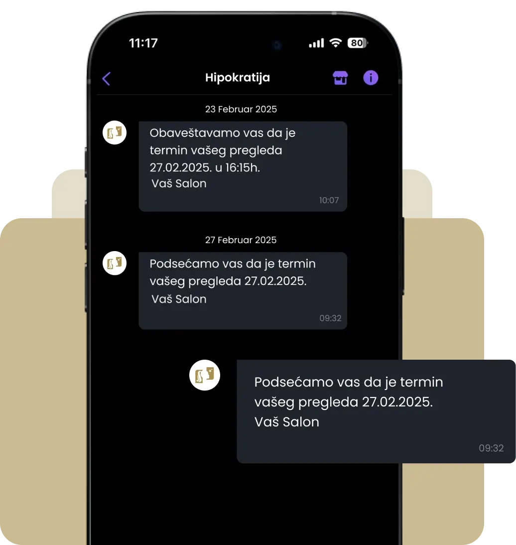 Automatizovane notifikacije i podsetnici putem Vibera i SMS-ova